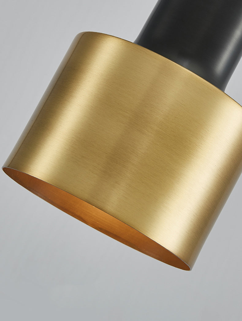 Modern Luxury Single Pendant Light Copper Cylindrical Hanging Lamp for Interior Spaces