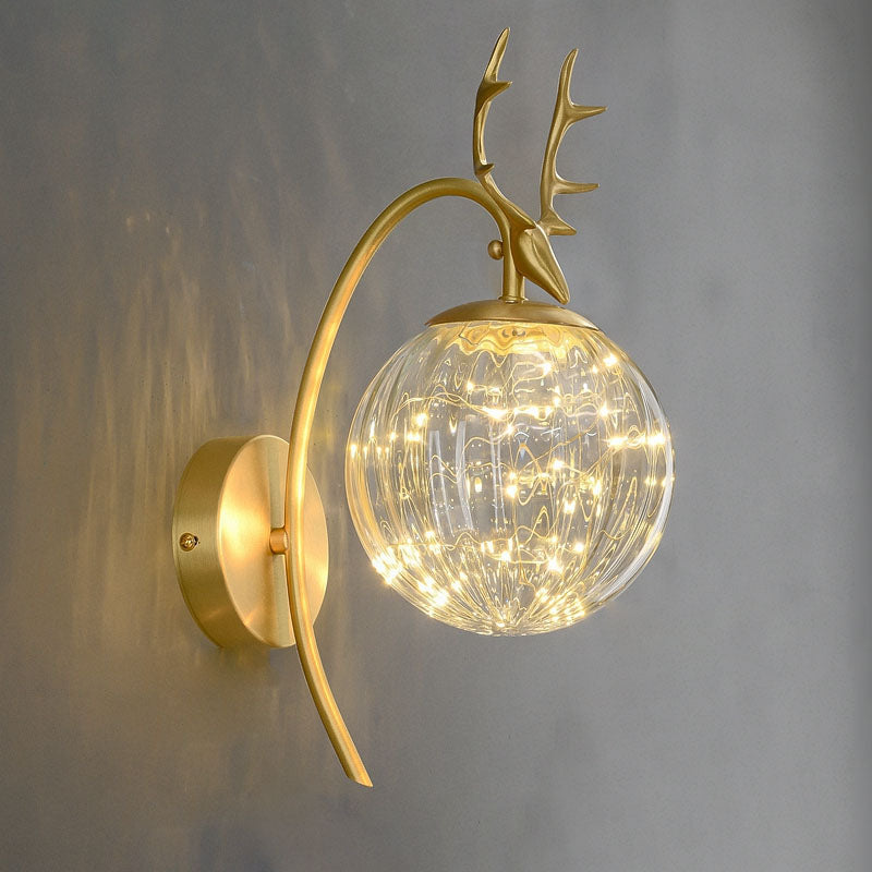 Globe Clear Glass Shade Sconce Light Creative Modern Wall Light Seguit Light Light