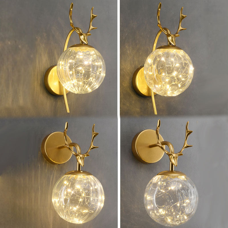 Globe Clear Glass Shade Sconce Light Creative Modern Wall Light Seguit Light Light