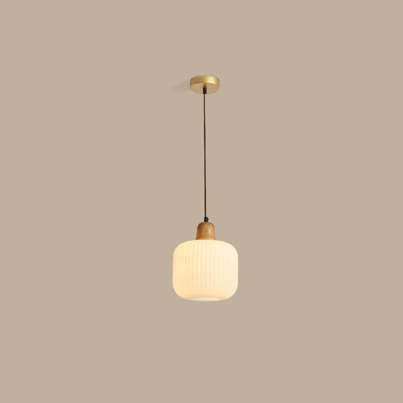 Wit Rubberwood Hanglampverlichtingsarmaturen Moderne Lantern Suspension Lamp voor restaurant