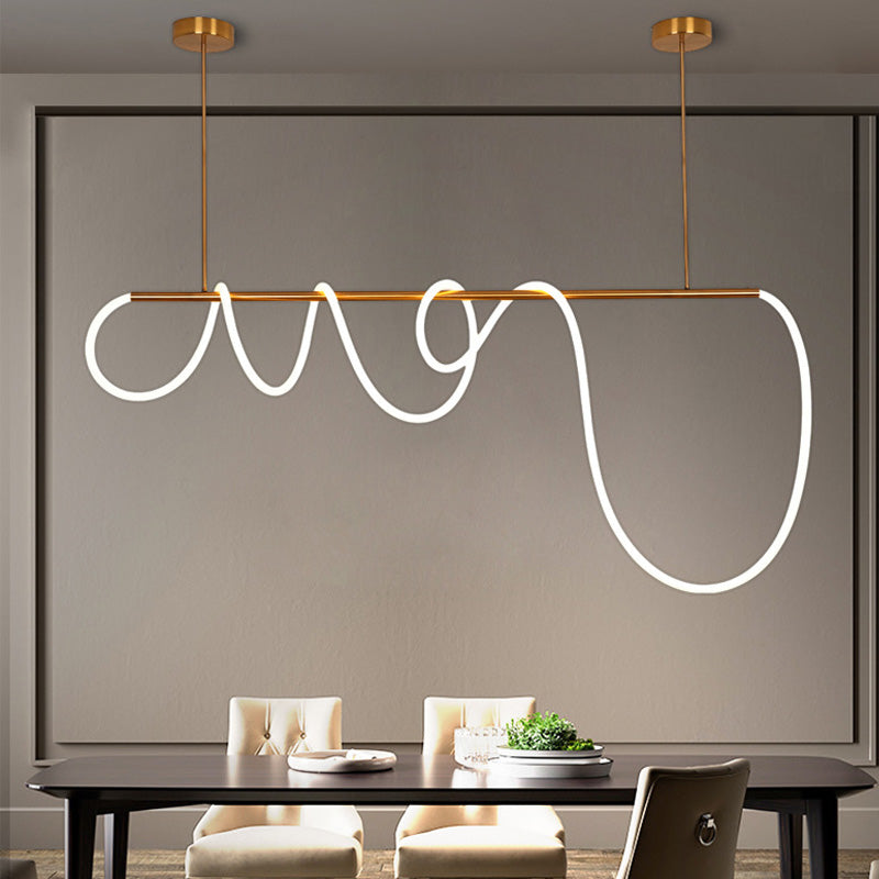 Linear Island Lighting Metal Contemporary Simplicity Pendant Lighting Fixtures for Restaurant