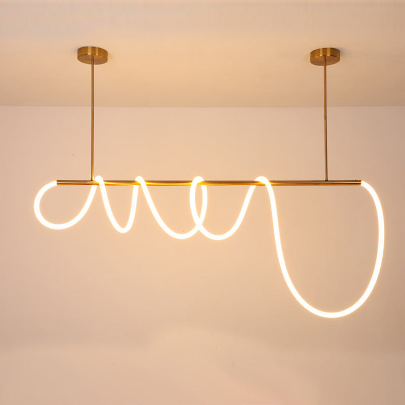 Linear Island Lighting Metal Contemporary Simplicity Pendant Lighting Fixtures for Restaurant