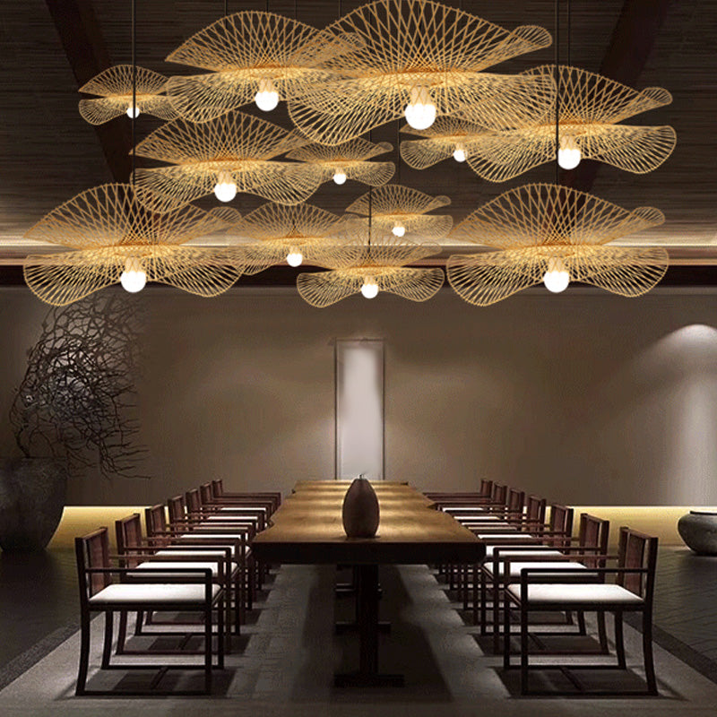 Twist Twist Twist Ciptenant Lighting Fishtures Rattan Hanging Light con cavo sospeso per il ristorante