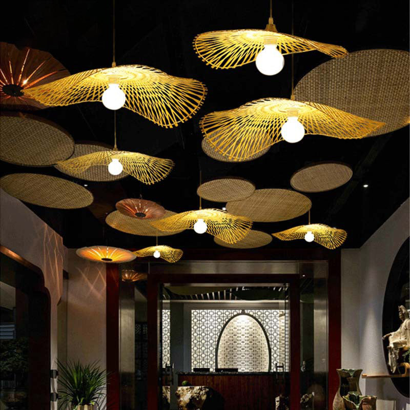 Twist Twist Twist Ciptenant Lighting Fishtures Rattan Hanging Light con cavo sospeso per il ristorante
