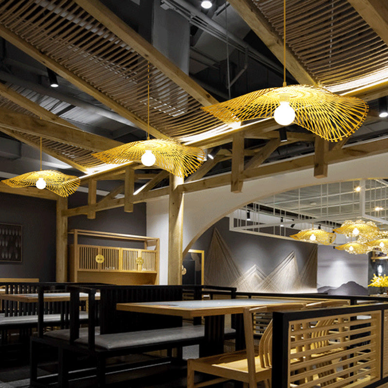 Twist Twist Twist Ciptenant Lighting Fishtures Rattan Hanging Light con cavo sospeso per il ristorante