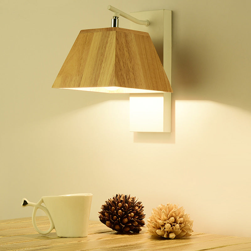10" High Simplicity Wall Lighting Wooden Sconce Light Fixture for Bedroom