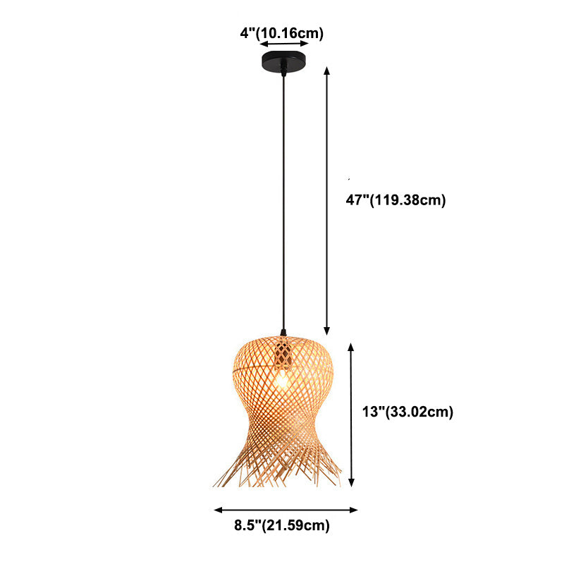 Chinese Handmade Pendant Lighting Fixtures Rattan Hanging Light for Restaurant