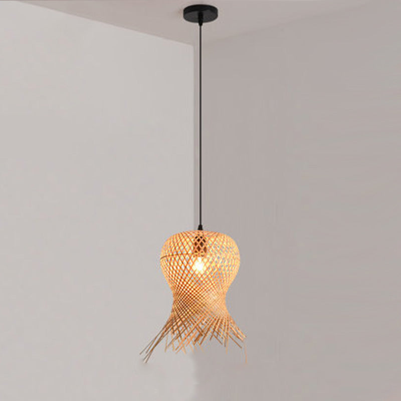 Chinese Handmade Pendant Lighting Fixtures Rattan Hanging Light for Restaurant