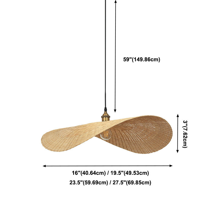 Chinesische Hutform anhängende Beleuchtungskörper Rattan hängen Licht für das Restaurant