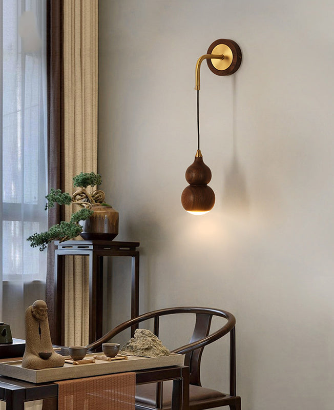Warm Light Wall Sconce Light Contemporary Modern Indoor Light with Gourd shape