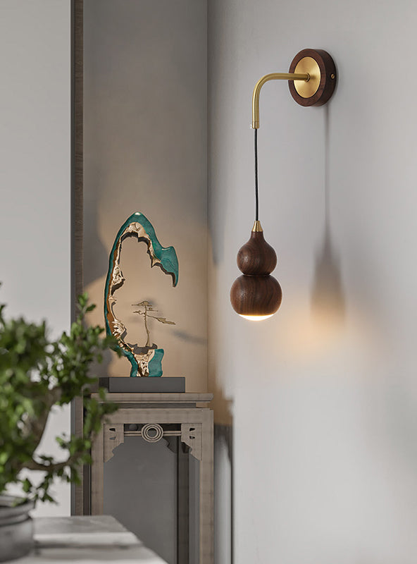 Warm Light Wall Sconce Light Contemporary Modern Indoor Light with Gourd shape