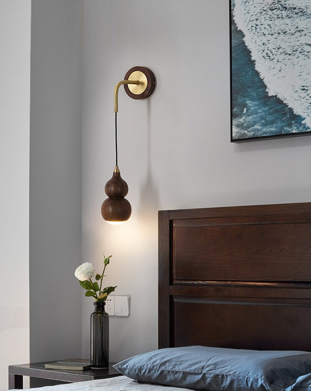 Warm Light Wall Sconce Light Contemporary Modern Indoor Light with Gourd shape