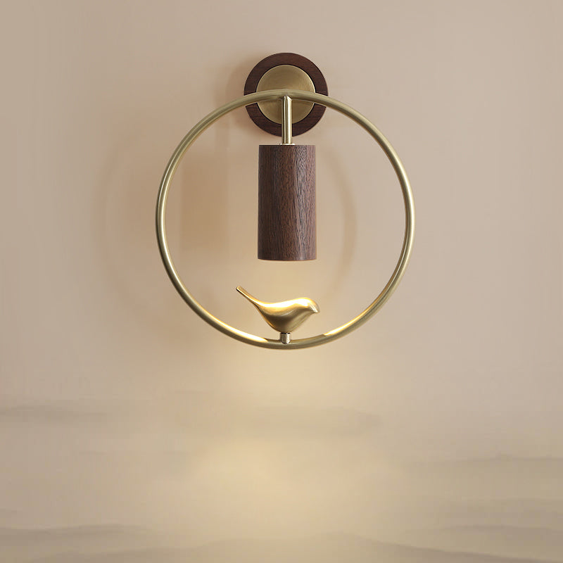 Luce di applique a muro Contemporaneo moderno luce interna in legno e ottone