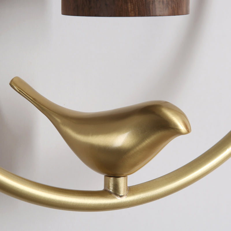 Luce di applique a muro Contemporaneo moderno luce interna in legno e ottone