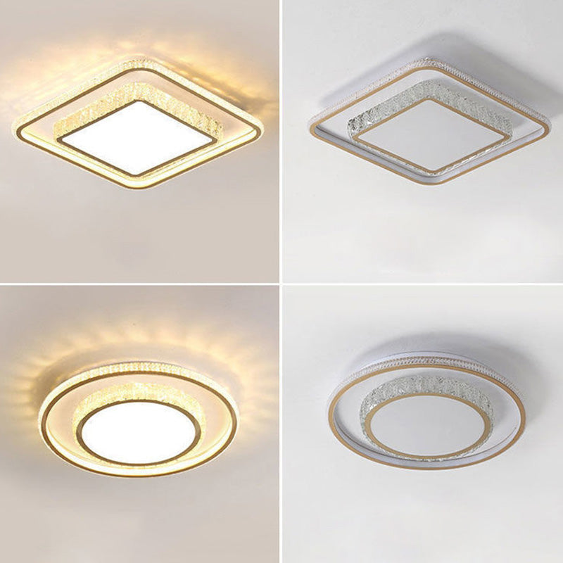Lámpara de techo Lámpara de techo moderna de acrílico y cristal para sala de estar y dormitorio