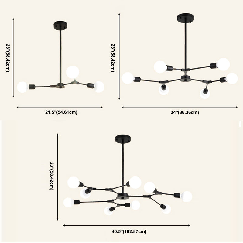 Adjustable Metal Chandelier Light Industrial Multi Light Pendant Light for Interior Spaces