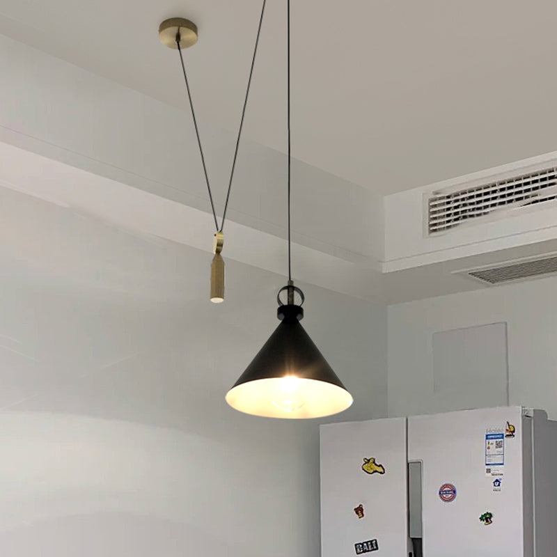 Metal Conical Hanging Light Kit Simplicity Style Down Lighting Pendant for Bedroom