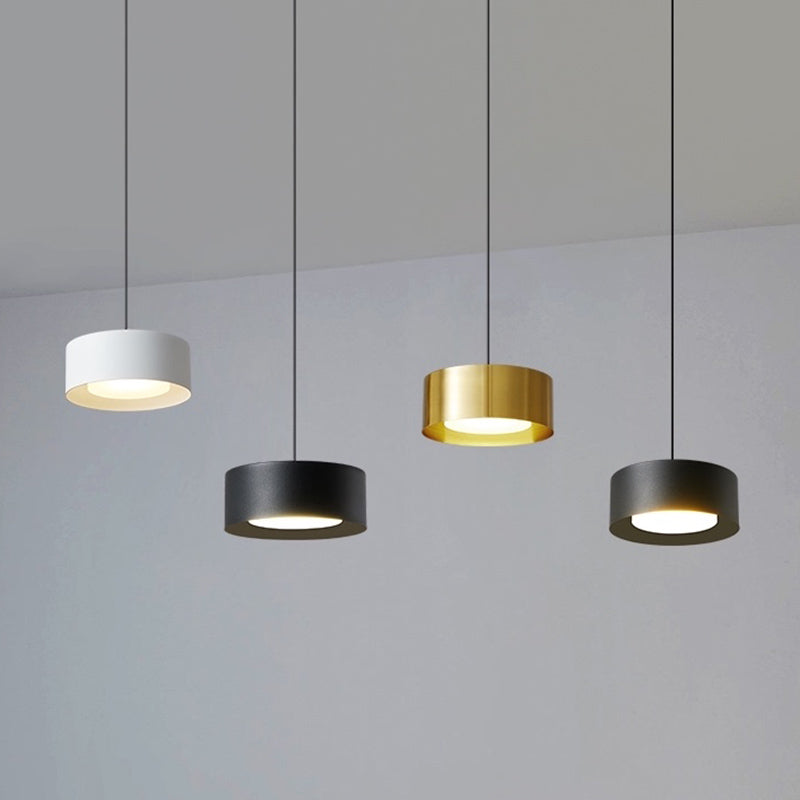 Simplicity Drum Shaped Hanging Pendant Light Metal LED Bedroom Down Lighting Pendant