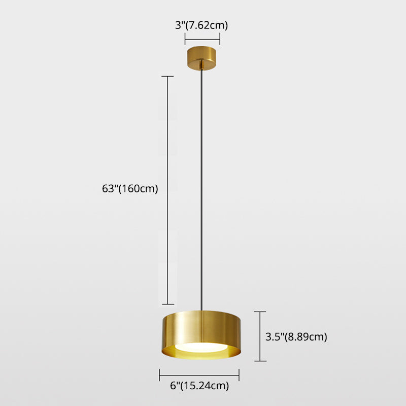 Simplicity Drum Shaped Hanging Pendant Light Metal LED Bedroom Down Lighting Pendant