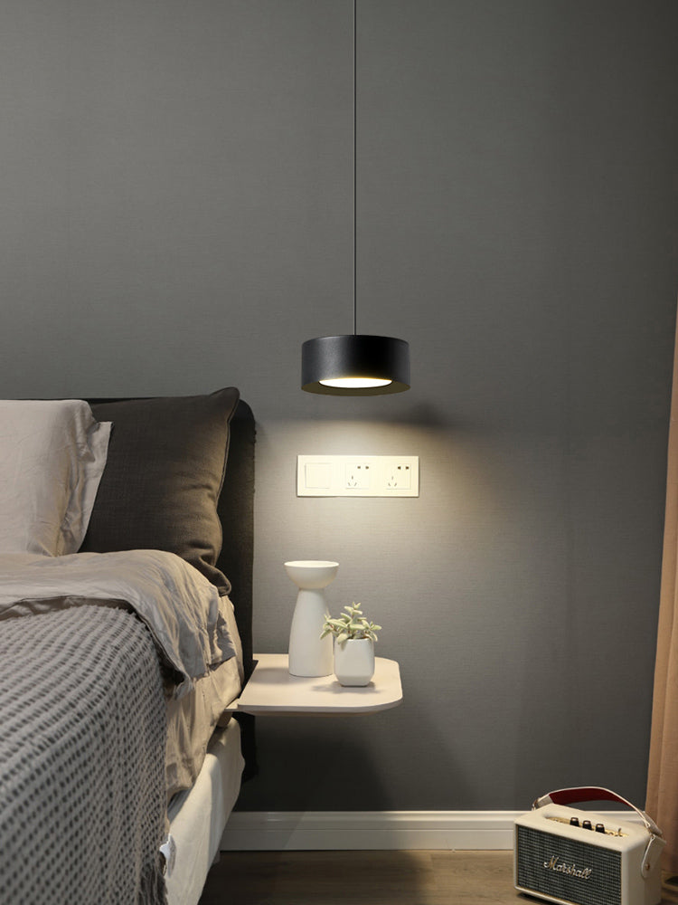 Simplicity Drum Shaped Hanging Pendant Light Metal LED Bedroom Down Lighting Pendant