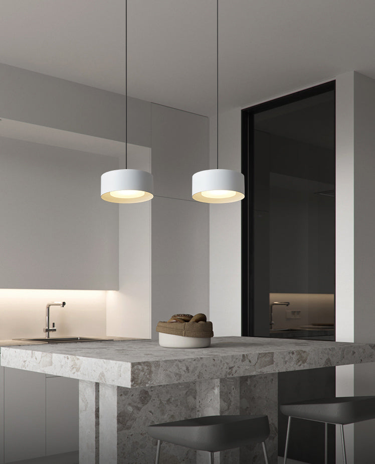 Simplicity Drum Shaped Hanging Pendant Light Metal LED Bedroom Down Lighting Pendant