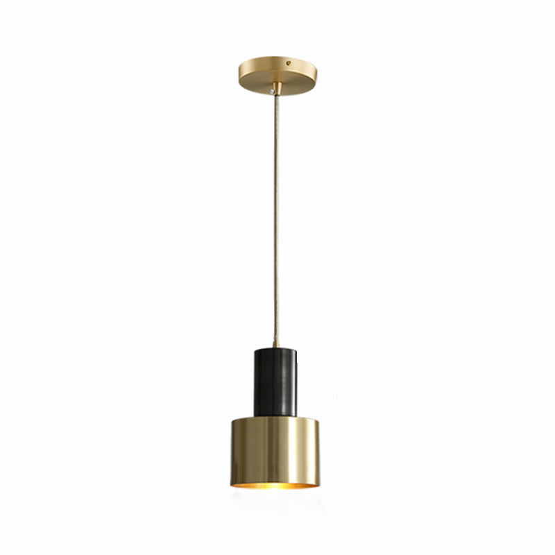 Minimalist Pendant Lighting Fixture Cylinder Hanging Ceiling Light with Metal Shade