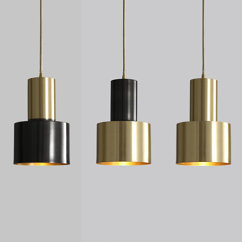 Minimalist Pendant Lighting Fixture Cylinder Hanging Ceiling Light with Metal Shade