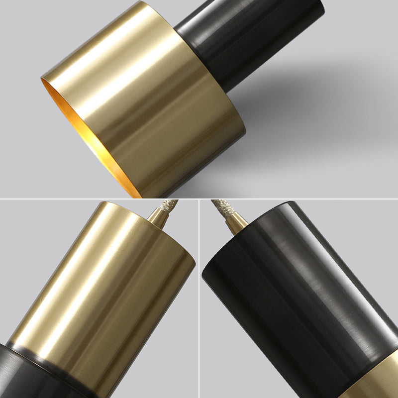 Minimalist Pendant Lighting Fixture Cylinder Hanging Ceiling Light with Metal Shade