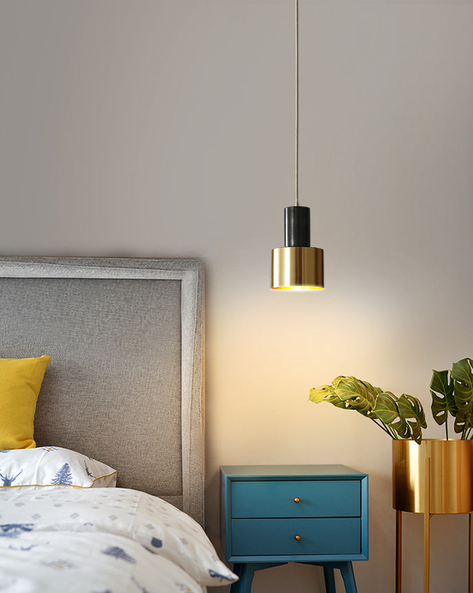Minimalist Pendant Lighting Fixture Cylinder Hanging Ceiling Light with Metal Shade