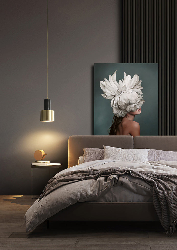 Minimalist Pendant Lighting Fixture Cylinder Hanging Ceiling Light with Metal Shade