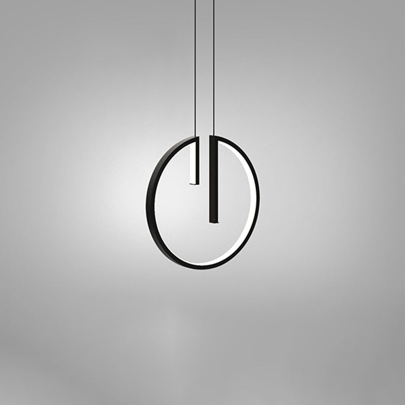 Geometrical Bedroom Pendant Light Fixture Metal LED Nordic Pendant Ceiling Light in Black