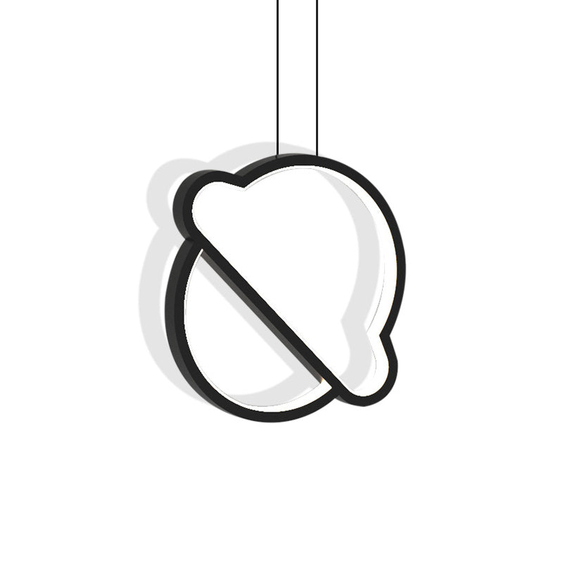 Geometrical Bedroom Pendant Light Fixture Metal LED Nordic Pendant Ceiling Light in Black