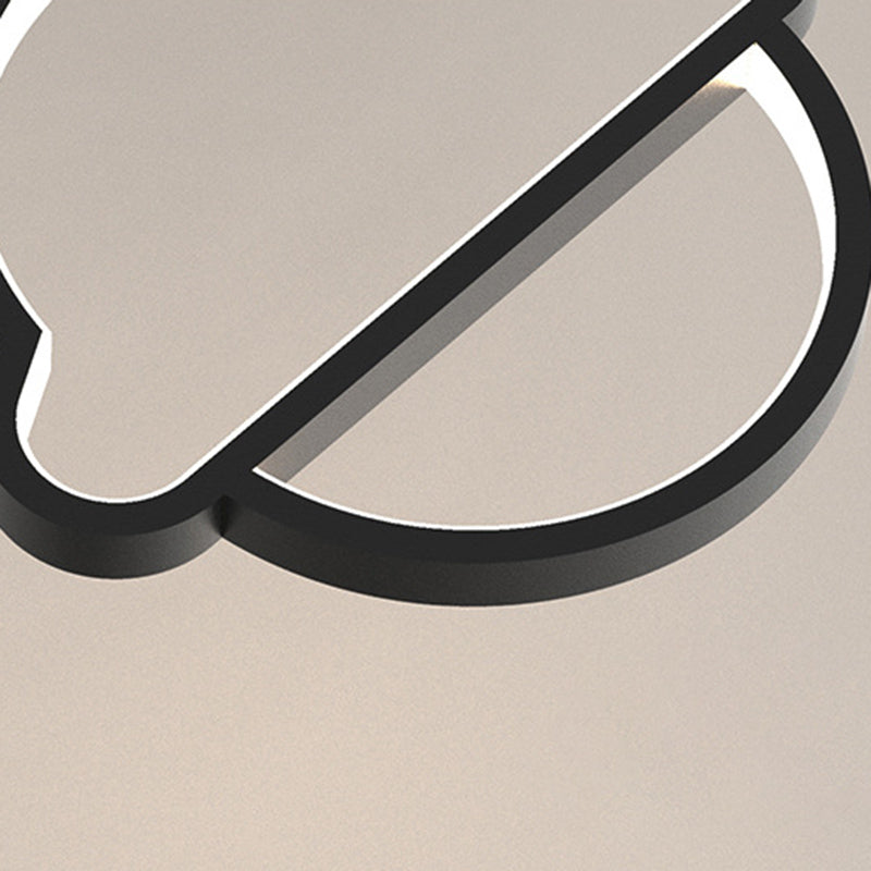 Geometrical Bedroom Pendant Light Fixture Metal LED Nordic Pendant Ceiling Light in Black