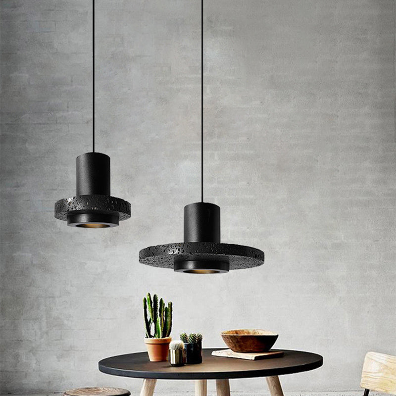 Stein schattierte hängende hängende hängende minimalistische Pendelleuchten in Schwarz