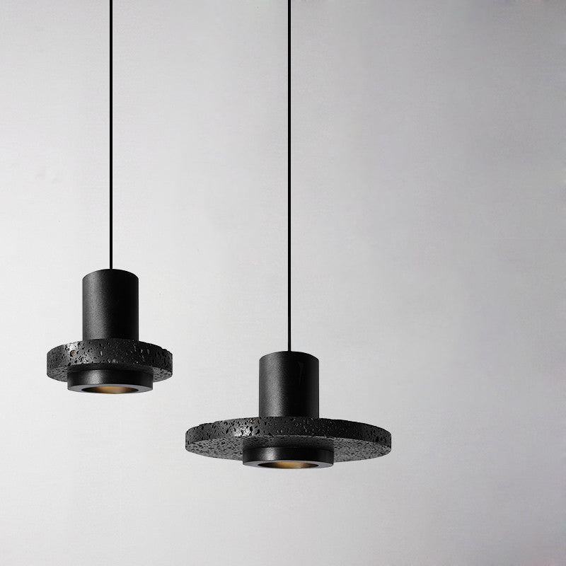 Stein schattierte hängende hängende hängende minimalistische Pendelleuchten in Schwarz