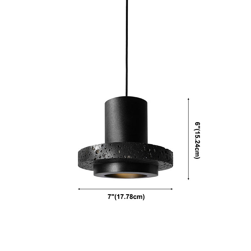 Stein schattierte hängende hängende hängende minimalistische Pendelleuchten in Schwarz