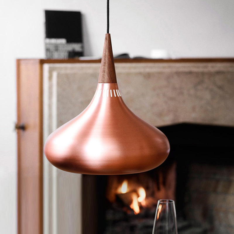 Schlafzimmer Anhänger Leuchte moderne Kupfer hängende Lichtkit mit Tränen Metallschatten