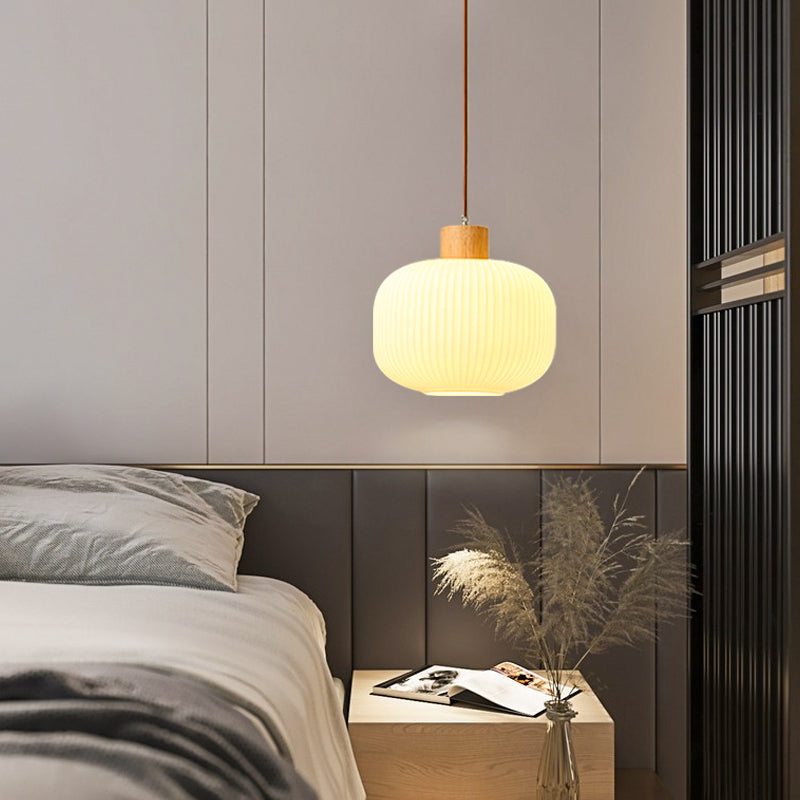 Hanging Light Fixture Modern 1-Light Suspension Pendant Lamp with Glass Shade for Restaurant