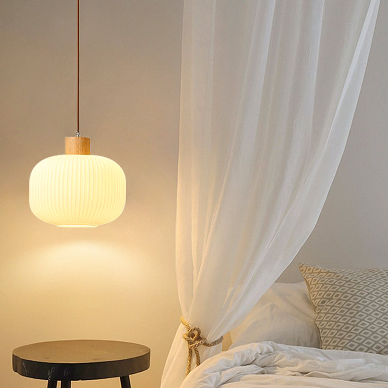 Hanging Light Fixture Modern 1-Light Suspension Pendant Lamp with Glass Shade for Restaurant