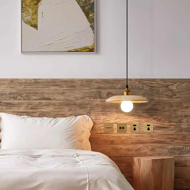 Pfanne hängende Leuchte moderne 1-Licht-Suspension Anhänger Licht mit Holz