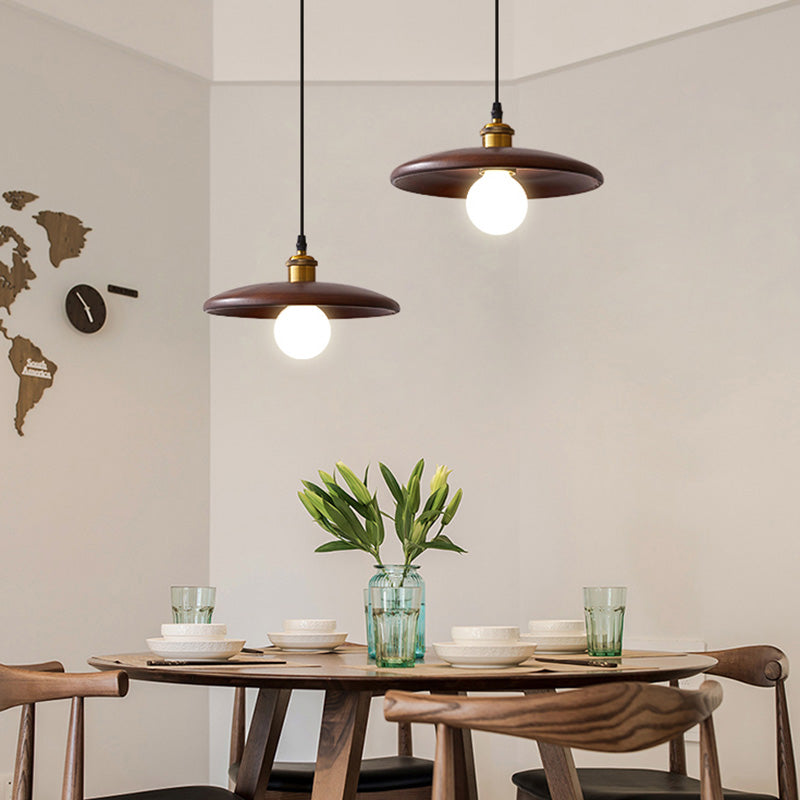 Pfanne hängende Leuchte moderne 1-Licht-Suspension Anhänger Licht mit Holz