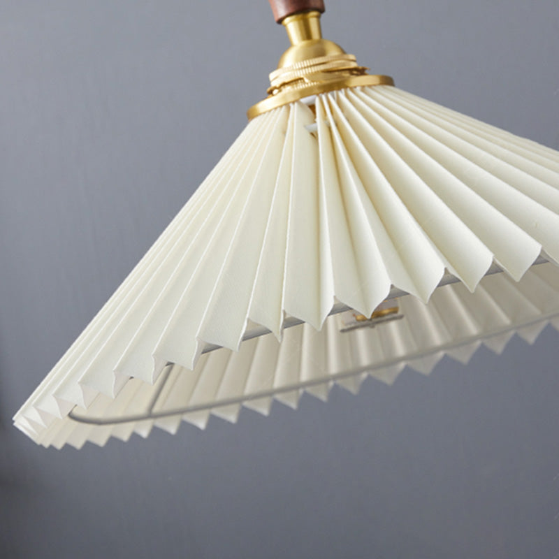 Cone Hanging Light Fixture Modern 1-Light Suspension Lamp with Fabric Shade for Restaurant