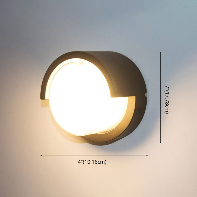 Fissature di illuminazione contemporanea con ombra acrilica arrotonda lampada esterna