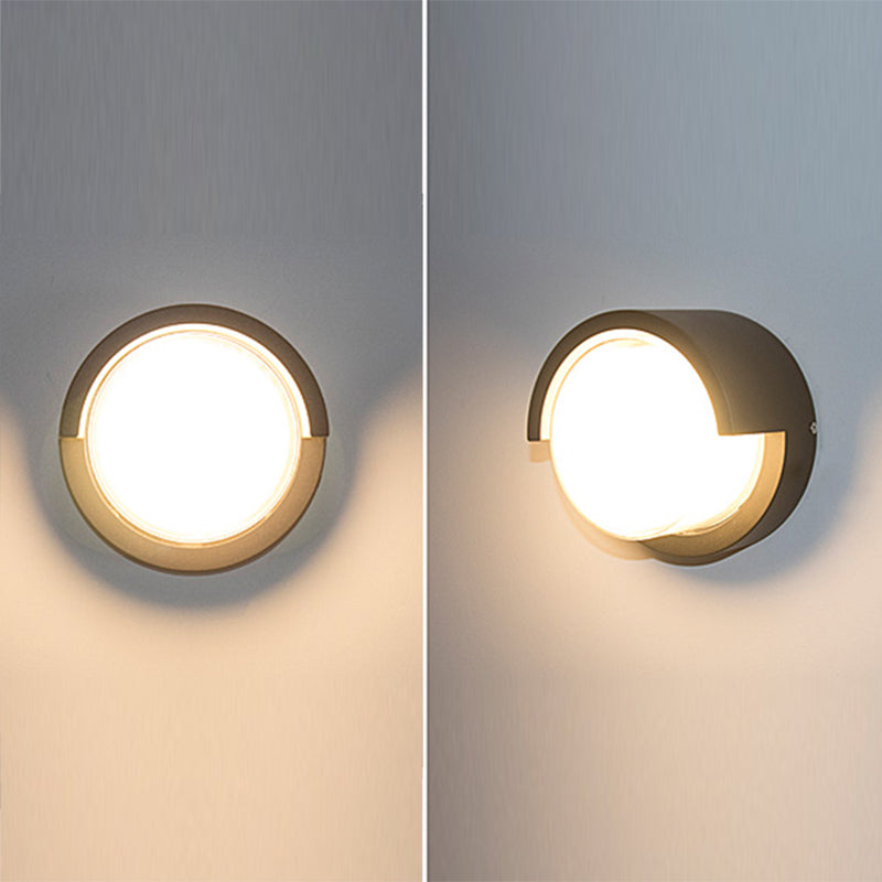 Fissature di illuminazione contemporanea con ombra acrilica arrotonda lampada esterna