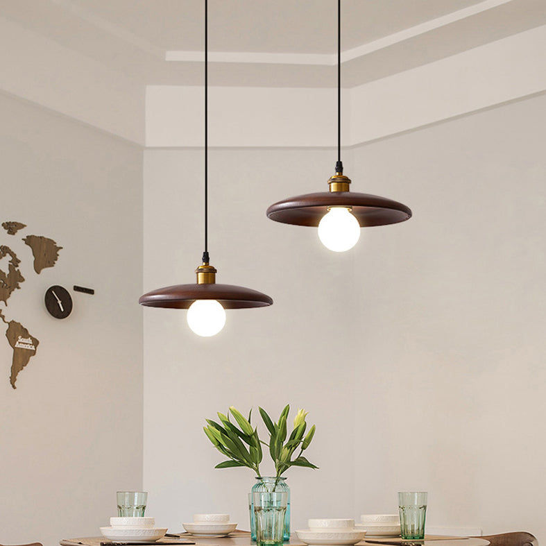 Pfanne hängende Leuchte moderne 1-Licht-Suspension Anhänger Licht mit Holz