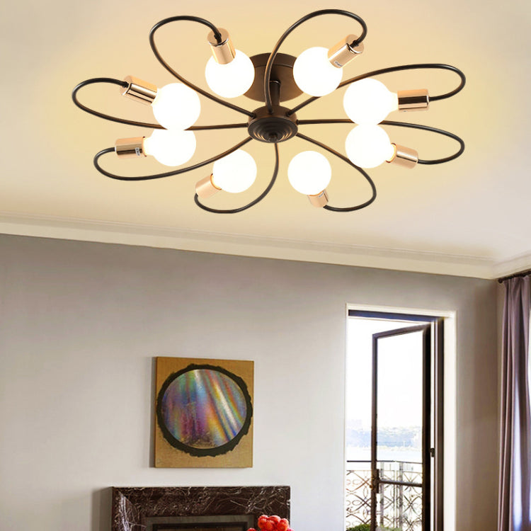 Spherical Opal Glass Flush Mount Ceiling Chandelier Modern Style Multi Lights Flush Mount Lamp