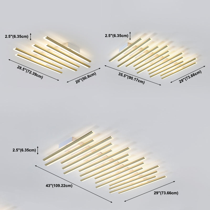 Tiras de estilo moderno Luz de techo empotrada Luces múltiples Lámpara de techo de montaje empotrado de metal