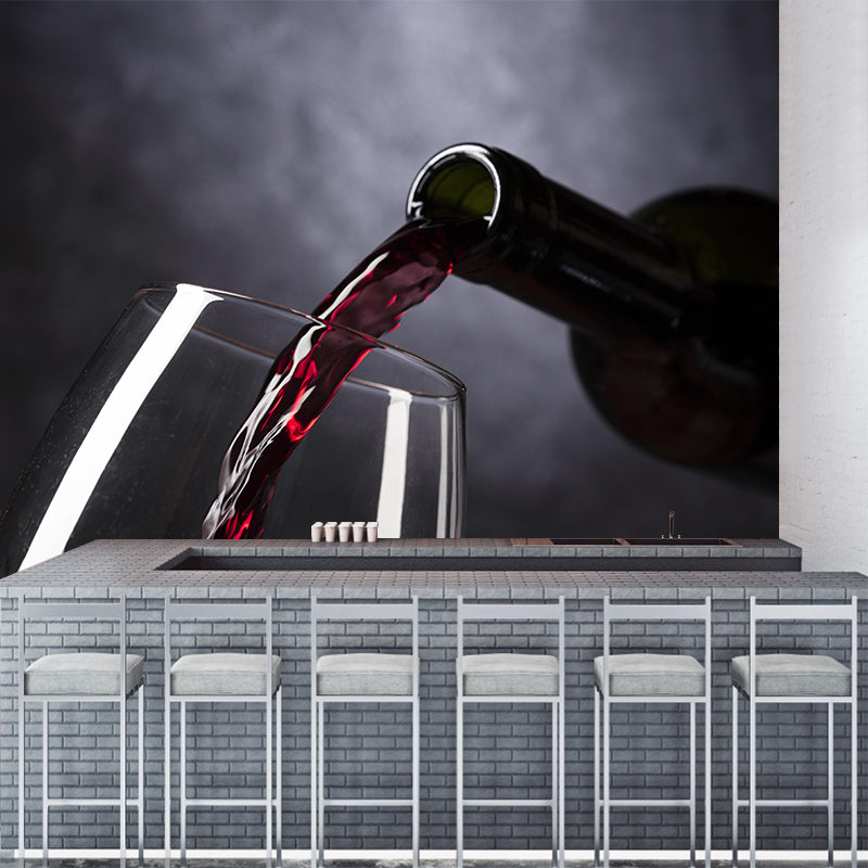 Customized Grape Wine Wall Mural Photography Moisture Resistant for Wine Shop