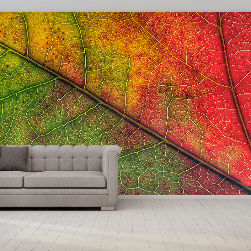 Plant Mural Wallpaper Leaf Surface Pattern for Reading Room Bedroom Wall Decor