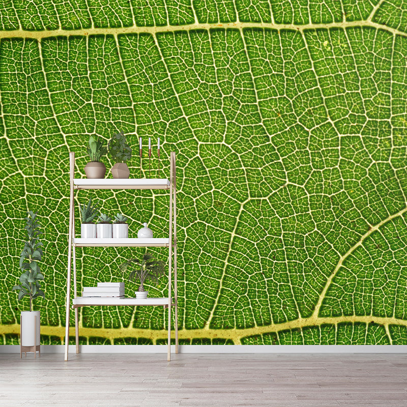 Plant Mural Wallpaper Leaf Surface Pattern for Reading Room Bedroom Wall Decor